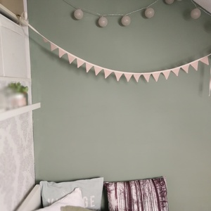 Zászlófüzér, Textil Girland Dekoráció, Babaszoba Dekor, Mini Háromszög Zászló - otthon & életmód - dekoráció - fali és függő dekoráció - girland, zászlófűzér - Meska.hu
