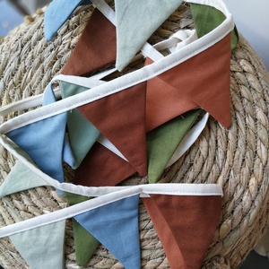 Zászlófüzér, Textil Girland Dekoráció, Babaszoba Dekor, MINI Háromszög Zászló - otthon & életmód - dekoráció - fali és függő dekoráció - girland, zászlófűzér - Meska.hu