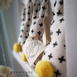 Nyuszis függődísz dekoráció - 3 darabos szett - ünnepi díszek, dekorációk - húsvéti díszek és dekorációk - húsvéti ablakdíszek - Meska.hu