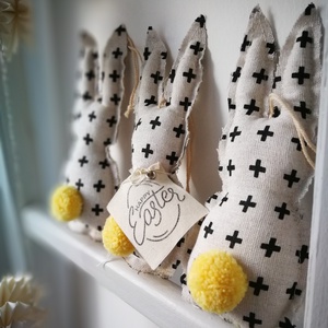 Nyuszis függődísz dekoráció - 3 darabos szett - ünnepi díszek, dekorációk - húsvéti díszek és dekorációk - húsvéti ablakdíszek - Meska.hu