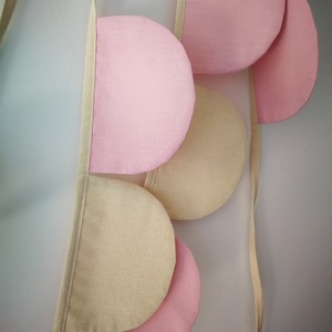 Zászlófüzér, Textil Girland Dekoráció, Babaszoba Dekor, Félkör Zászló - baba - mama - babaszoba dekoráció - babaszoba füzér, girland  - Meska.hu