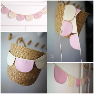 Zászlófüzér, Textil Girland Dekoráció, Babaszoba Dekor, Félkör Zászló - baba - mama - babaszoba dekoráció - babaszoba füzér, girland  - Meska.hu