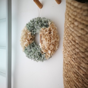 Natúr textilszálas dekoráció, ajtókopogtató - 32 cm - otthon & életmód - dekoráció - ajtó- és ablak dekoráció - ajtódísz & kopogtató - Meska.hu