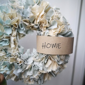 Natúr textilszálas dekoráció, ajtókopogtató - 24 cm - Meska.hu