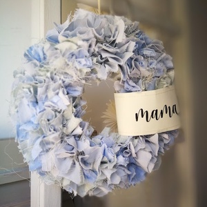 Textilszálas dekoráció, kopogtató, köszönőajándék - 23 cm  - otthon & életmód - dekoráció - ajtó- és ablak dekoráció - ajtódísz & kopogtató - Meska.hu