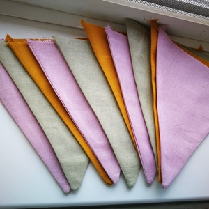 Zászlófüzér, Textil Girland Dekoráció, Babaszoba Dekor, Háromszög Zászló - baba - mama - babaszoba dekoráció - babaszoba füzér, girland  - Meska.hu