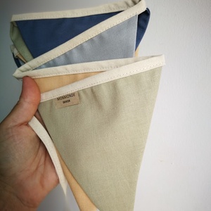 Zászlófüzér, Textil Girland Dekoráció, Babaszoba Dekor, Háromszög Zászló - baba - mama - babaszoba dekoráció - babaszoba füzér, girland  - Meska.hu