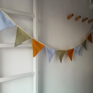 Zászlófüzér, Textil Girland Dekoráció, Babaszoba Dekor, Háromszög Zászló - baba - mama - babaszoba dekoráció - babaszoba füzér, girland  - Meska.hu