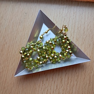 Veronika bicone fülbevaló 1, Ékszer, Fülbevaló, Lógó fülbevaló, Gyöngyfűzés, gyöngyhímzés, MESKA