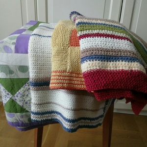 Kötött pamut baba takaró patchwork stílusban -  - Meska.hu