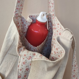 Vintage lenvászon táska + maszk - táska & tok - bevásárlás & shopper táska - shopper, textiltáska, szatyor - Meska.hu