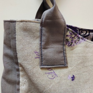 Levendulás vászon szatyor és zero waste zsákocska - táska & tok - bevásárlás & shopper táska - shopper, textiltáska, szatyor - Meska.hu