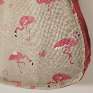 Flamingós designer vászon szatyor XL-es - táska & tok - kézitáska & válltáska - nagy pakolós táska - Meska.hu