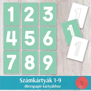 Montessori dörzspapír számkártyák 1-9 - játék & sport - készségfejlesztő és logikai játék - oktató játékok - Meska.hu