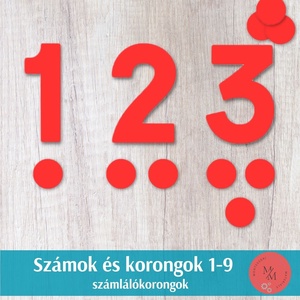 Montessori számok és korongok - játék & sport - készségfejlesztő és logikai játék - oktató játékok - Meska.hu