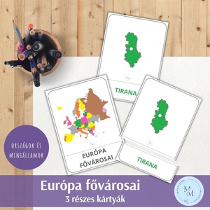 Európa fővárosai (a miniállamokkal együtt!!) 3 részes kártyák - többféle választható csomag! - játék & sport - készségfejlesztő és logikai játék - oktató játékok - Meska.hu