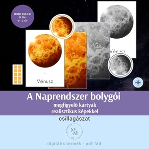 A Naprendszer bolygói - megfigyelő kártyák - játék & sport - készségfejlesztő és logikai játék - oktató játékok - Meska.hu