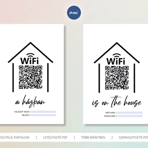 WiFi qr kód kép, csatlakozási qr kód dekoratív formában - nyomtatható PDF - digitális termék - otthon & életmód - dekoráció - kép & falikép - poszter - Meska.hu