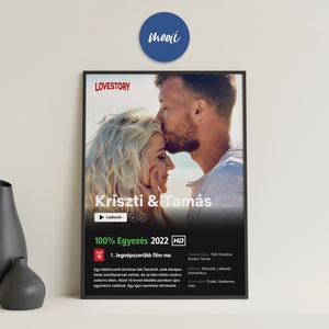 A mi filmünk - Valentin napi poszter, Netflix stílusban, páros ajándék, Otthon & Életmód, Dekoráció, Kép & Falikép, Poszter, Mindenmás, Fotó, grafika, rajz, illusztráció, MESKA