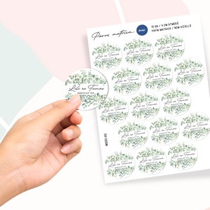 Egyedi esküvői matrica csomag - 30 db - 4 cm / eukaliptusz dekor, menyasszony és vőlegény, levélre, csomagra, meghívóra - otthon & életmód - papír, írószer - matrica, matrica csomag - Meska.hu