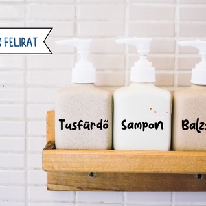 Fürdőszobai rendszerező matrica - tusfürdő, sampon, balzsam, ahogy te szeretnéd - otthon & életmód - papír, írószer - matrica, matrica csomag - Meska.hu