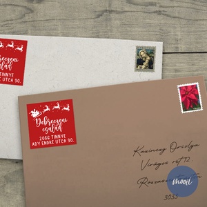 Karácsonyi matrica csomag - feladó címke, családi matrica karácsonyi levelezéshez négyzet alakú - Meska.hu