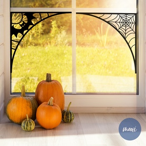 Pókháló a sarokban - ablak vagy falmatrica, Otthon & Életmód, Dekoráció, Halloween, Halloweeni ajtódíszek és ablakdíszek, Mindenmás, MESKA
