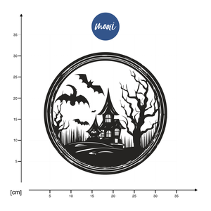 Kör kísértetkastély - ablak vagy falmatrica - otthon & életmód - dekoráció - halloween - halloweeni ajtódíszek és ablakdíszek - Meska.hu