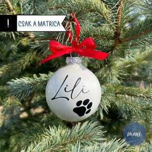 DIY - csináld magad kutyás, tappancsos karácsonyi gömb felirat matrica - kiskedvenc téma - otthon & életmód - papír, írószer - matrica, matrica csomag - Meska.hu