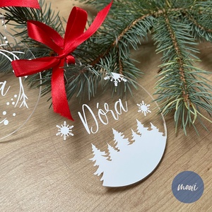 Névre szóló karácsonyi plexi dísz, karácsonyfa dísz, egyedi ajándék  - otthon & életmód - papír, írószer - matrica, matrica csomag - Meska.hu