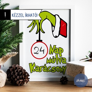 Adventi naptár Grincs módra - kézzel írható adventi naptár - karácsony - adventi díszek - adventi naptár - Meska.hu