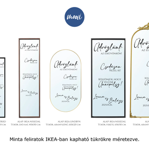 Üdvözlünk az esküvőnkön! - Esküvői köszöntő tábla DIY - tükör MATRICA - esküvő - dekoráció - tábla & jelzés - Meska.hu