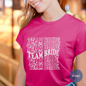 BRIDE és TEAM BRIDE - lánybúcsús póló, egyenpóló, csapatpóló - menyasszony és koszorúslány pólók - esküvő - lánybúcsú - Meska.hu