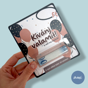 Kívánj valamit! - kreatív pénzátadó kártya, DIY ablakos vicces pénzátadó - Meska.hu