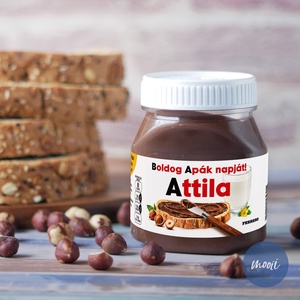 Apák napi, névre szóló egyedi Nutella címke - öntapadó címke névre szóló ajándék apák napjára, Otthon & Életmód, Papír, írószer, Matrica, matrica csomag, Fotó, grafika, rajz, illusztráció, MESKA