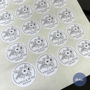 Borítéklezáró meghívóhoz - virágos korong matrica - otthon & életmód - papír, írószer - matrica, matrica csomag - Meska.hu