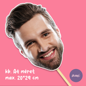 Vicces vőlegény arc lánybúcsúra, kb. A4 méret, fotókellék - esküvő - lánybúcsú - Meska.hu