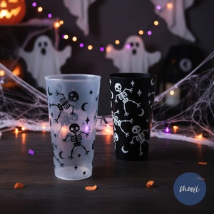 Csontváz mintás Halloween-i pohár, partypohár, partykellék  500 ml, Otthon & Életmód, Dekoráció, Halloween, Halloweeni dekoráció, , MESKA