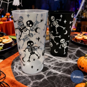 Csontváz mintás Halloween-i pohár, partypohár, partykellék  500 ml - otthon & életmód - dekoráció - halloween - halloweeni dekoráció - Meska.hu