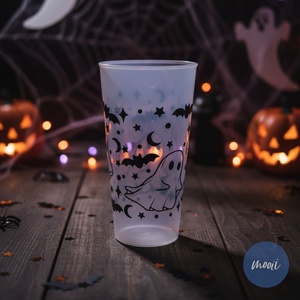 Szellem mintás Halloween-i pohár, partypohár, partykellék  500 ml, Otthon & Életmód, Dekoráció, Halloween, Halloweeni dekoráció, , MESKA