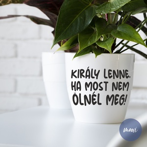 Király lenne, ha most nem ölnél meg! - vicces szobanövény felirat, matrica, öntapadó, Kellékek & szerszámok, Dekorációs kellékek, Matricaív, Fotó, grafika, rajz, illusztráció, Mindenmás, MESKA