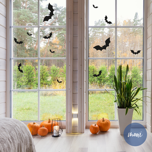 Denevéres matrica - halloween-i ablak vagy falmatrica 12 db, Otthon & Életmód, Dekoráció, Halloween, Halloweeni ajtódíszek és ablakdíszek, Mindenmás, MESKA