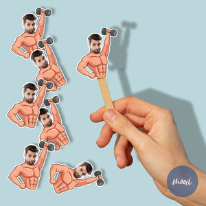 Izmos fickó súlyzóval, kigyúrt vicces bodybuilder, fényképes sütidísz, tortadísz - partikellék lánybúcsúra, szülinapra - Meska.hu
