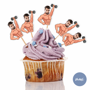 Izmos fickó súlyzóval, kigyúrt vicces bodybuilder, fényképes sütidísz, tortadísz - partikellék lánybúcsúra, szülinapra - otthon & életmód - konyhafelszerelés, tálalás - sütés, főzés - sütidísz - Meska.hu