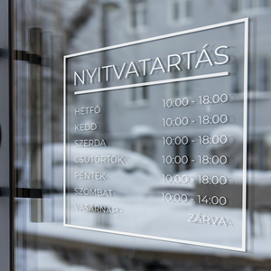 Keretes, négyzet alakú nyitvatartás matrica bejárati ajtóra, kerek dizájn, személyre szabható - otthon & életmód - dekoráció - ajtó- és ablak dekoráció - ablakmatrica - Meska.hu Keretes, négyzet alakú nyitvatartás matrica bejárati ajtóra, kerek dizájn, személyre szabható - otthon & életmód - dekoráció - ajtó- és ablak dekoráció - ablakmatrica - Meska.hu