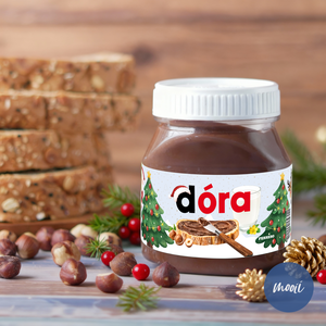 Névre szóló egyedi Nutella címke, karácsonyfás minta - öntapadó címke névre szóló karácsonyi ajándék, Otthon & Életmód, Papír, írószer, Matrica, matrica csomag, Fotó, grafika, rajz, illusztráció, MESKA