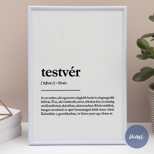 Testvér - definíció poszter, Apák napi kép - digitális termék, Otthon & Életmód, Dekoráció, Kép & Falikép, Poszter, Mindenmás, Fotó, grafika, rajz, illusztráció, MESKA