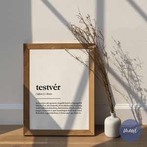 Testvér - definíció poszter, Apák napi kép - digitális termék - otthon & életmód - dekoráció - kép & falikép - poszter - Meska.hu