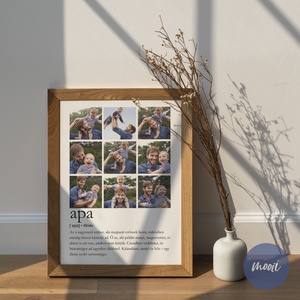 Apa - definíció poszter 6 vagy 9 fotóval, Apák napi kép - digitális termék - otthon & életmód - dekoráció - kép & falikép - poszter - Meska.hu