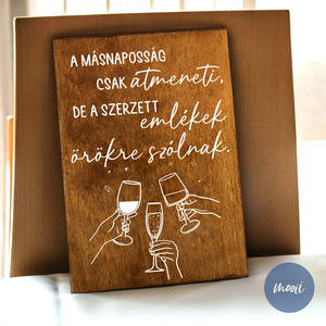 Lakodalmas tábla - A4 méretű rétegelt lemez tábla - A másnaposság átmeneti... - esküvő - dekoráció - tábla & jelzés - Meska.hu